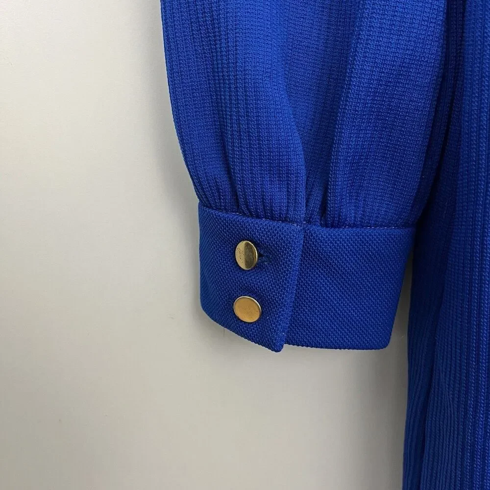 Vintage 1960’s David Crystal EARLY Lacoste Dress Blue Button Front‎ Preppy 8/10 - Picture 6 of 9